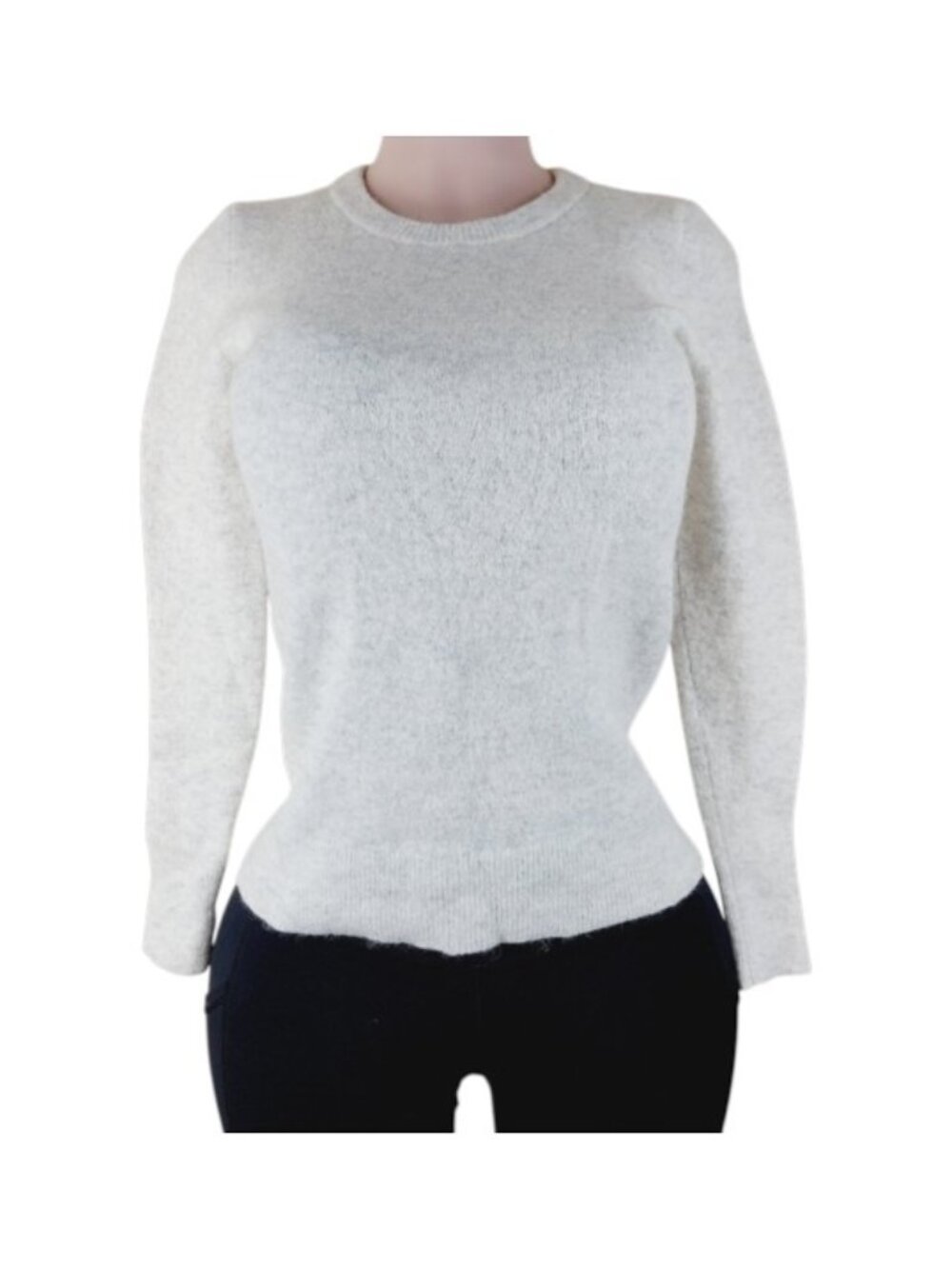 Banana Republic Women's Off-White Wool Knitted Crew Neck Pullover Sweater Size S